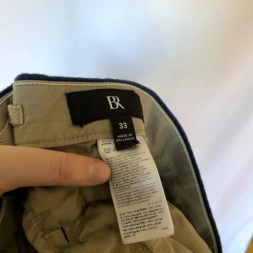 BR Banana Republic‎ navy linen men's size 33 shorts comfortable basic pants